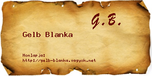 Gelb Blanka névjegykártya